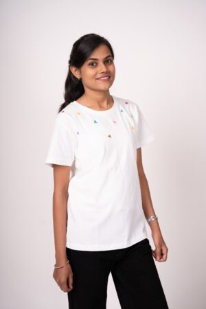 Hand Embroidered Cotton Tshirt